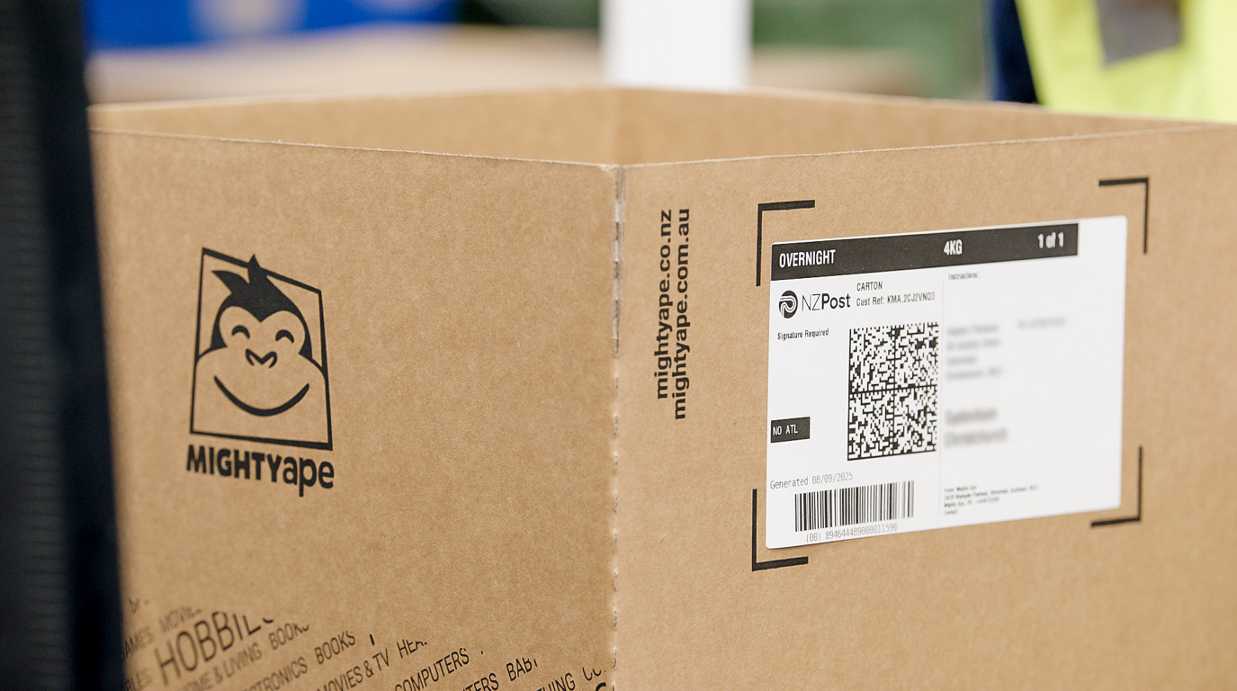 Mighty Ape box with NZ Post label